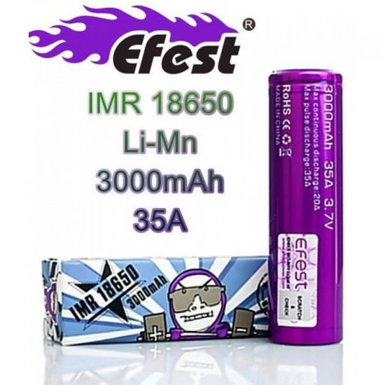 Efest Imr 18650 3000mah 35ah Li-ion Pil